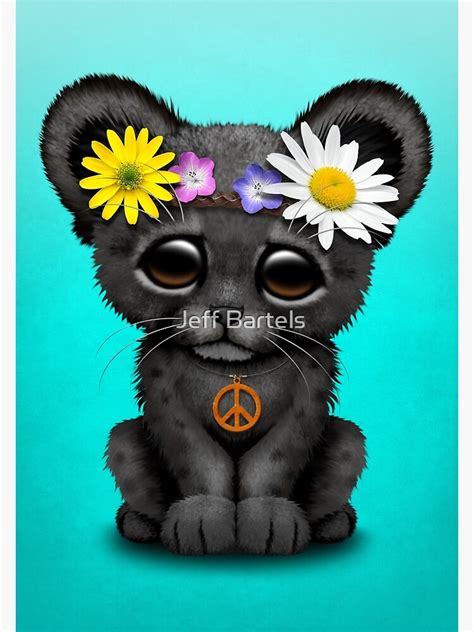 Cute Hippie Black Panther Cub Art Print By Jeffbartels Redbubble