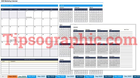 Template Calendar Excel Cari
