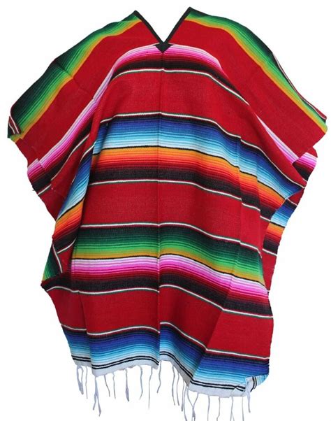 Adult Colorful Striped Saltillo Serape Mexican Fiesta