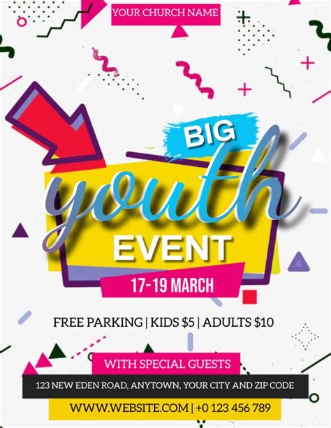 Church Youth Event Flyer Template Postermywall