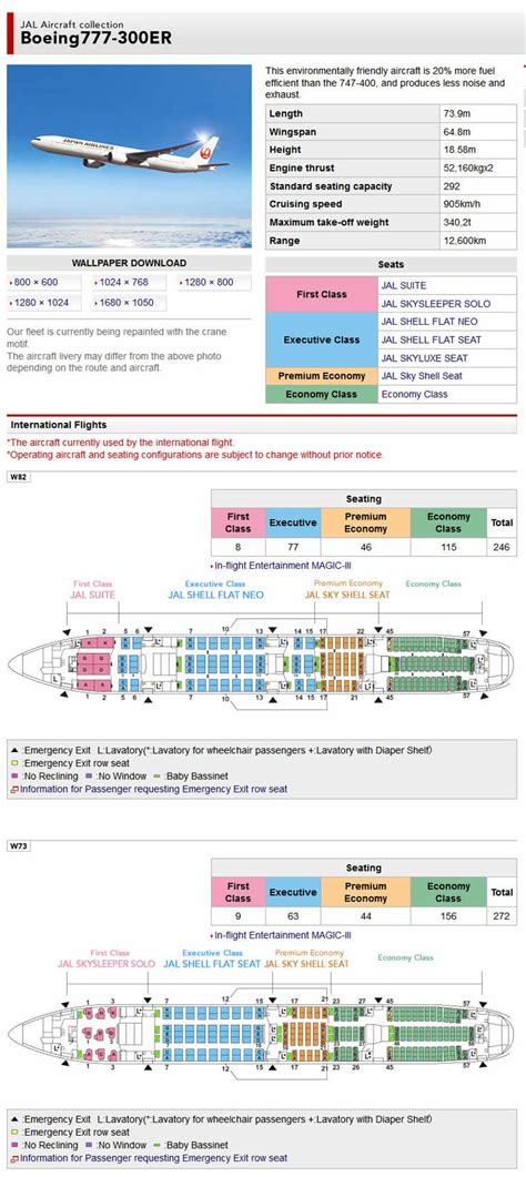 Jal Japan Air Airlines Boeing 777 300er Aircraft Seating Chart Boeing