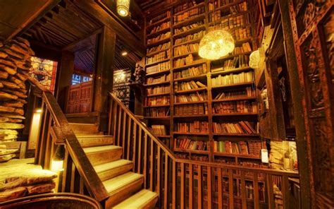 Library Stairs Books Lights Interiors Hd Wallpapers