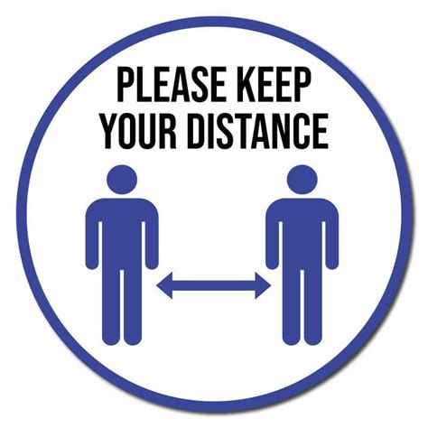 Please Keep Your Distance Indoor Circle Floor Signage 60cm Diameter
