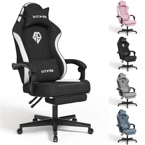 Sitmod Gaming Chair With Footrest Pc Computer Ergonomic Video Game
