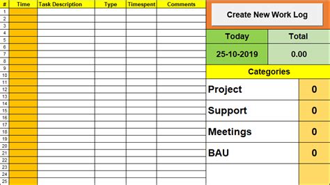 Work Log Template Track And Schedule Daily Log Weekly And Monthly