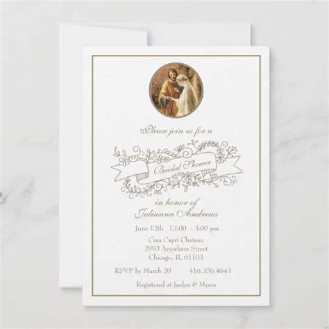 Elegant Catholic Gold Simple Classic Invitation Zazzle