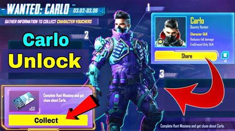 How To Unlock Free Carlo Character In Pubg Mobile Get Free Carlo