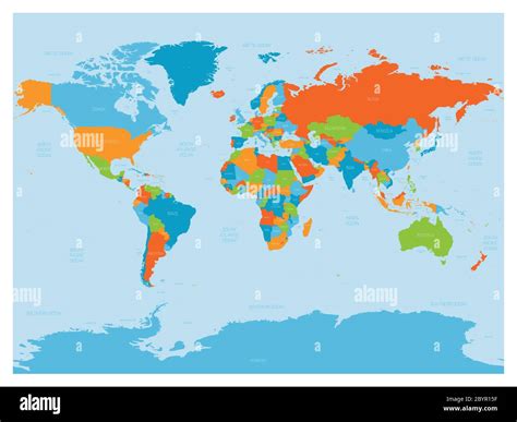 World Map High Detailed Political Map Of World With Country Ocean And