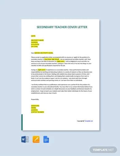 Free 16 Sample Teacher Cover Letter Templates In Pdf Ms