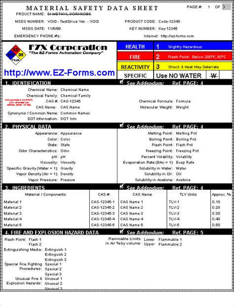 Please use the search tool below to find the safety data sheets (sds) you're looking for, you can search by either typing in: MSDS EZ-Forms-MSDS Material Safety Data Sheet TM ...