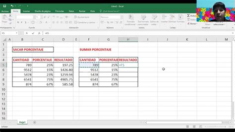 Porcentajes En Microsoft Excel Youtube
