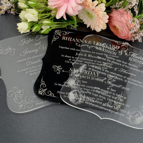 Frosted Acrylic Wedding Invitation Acrylic Wedding