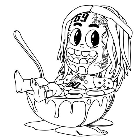 6ix9ine Page Coloring Pages