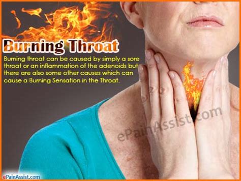 Other symptoms include an unpleasant and sour taste in the mouth, stomach irritation, and nausea. Burning Throat: What Can Cause Burning Sensation in Throat?