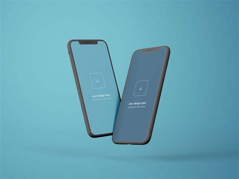 Free Flying Iphone Mockup Psd