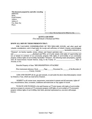 Bill Of Sale Form Arizona Quitclaim Deed Form Templates Fillable Images Images