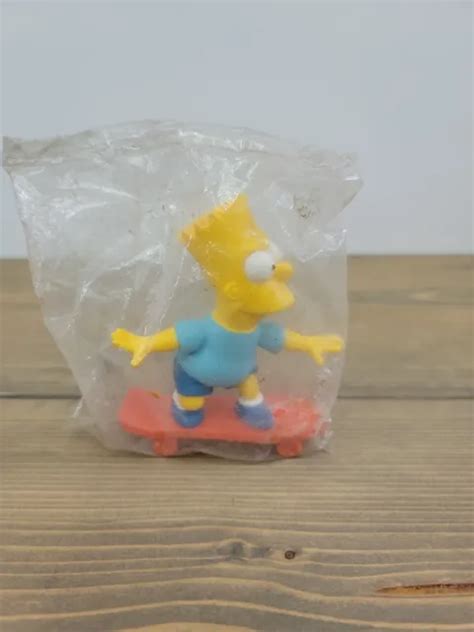 Vintage 1990 The Simpson Bart Simpson On Red Skateboard 4 Action