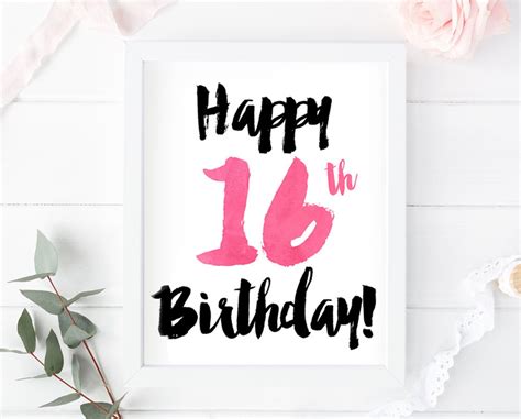 16th Birthday Cards Free Printable