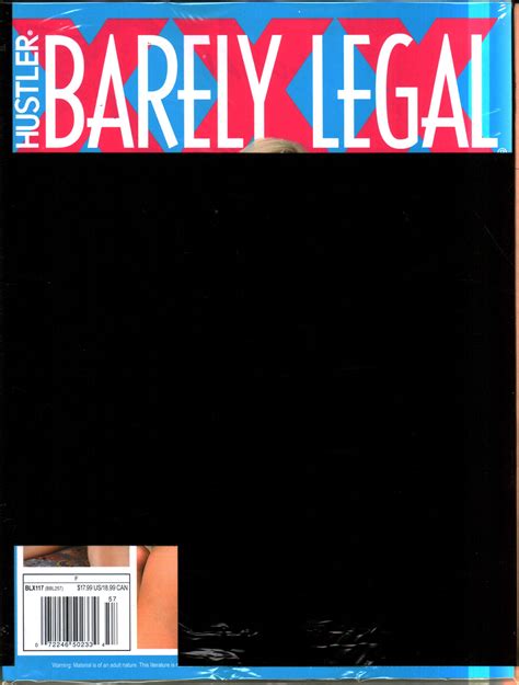 Hustler Barely Legal 57’23 Revista Importada Americana B And White