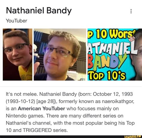 Nathaniel Bandy Youtuber Its Not Melee Nathaniel Bandy Born October