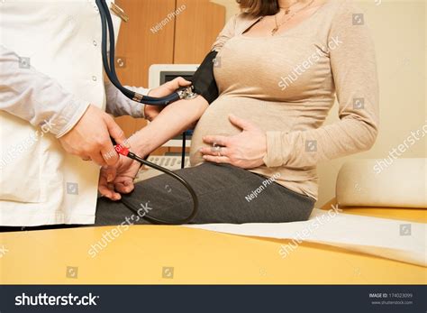 Young Pregnant Woman Ultrasound Examination Measuring Stock Photo Edit