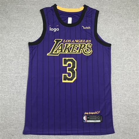 Lebron james lakers statement edition 2020. 19-20 Adult Lakers basketball jersey shirt Davis 3 purple