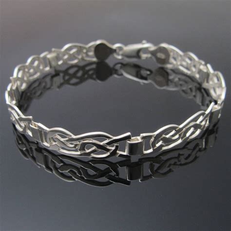 celtic knot bracelet sterling silver celtic link bracelet etsy