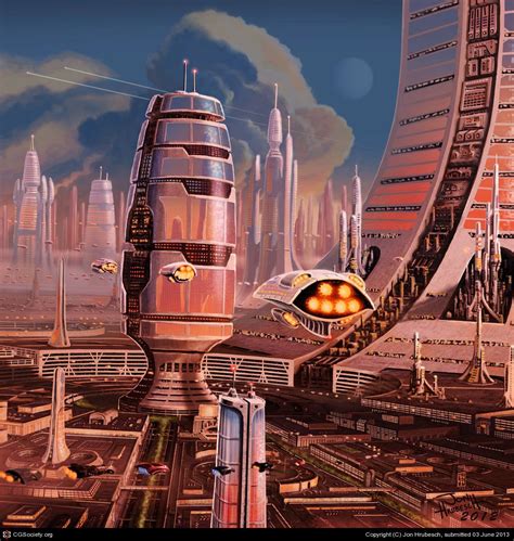 Future City By Jon Hrubesch 2d Cgsociety Futuristic Art Futuristic
