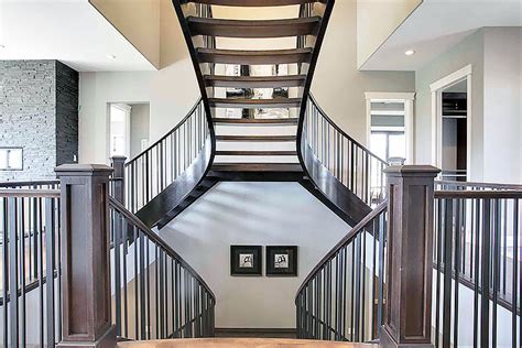 Custom Split Open Rise Stairs Y Shape Staircase Artistic Stairs And