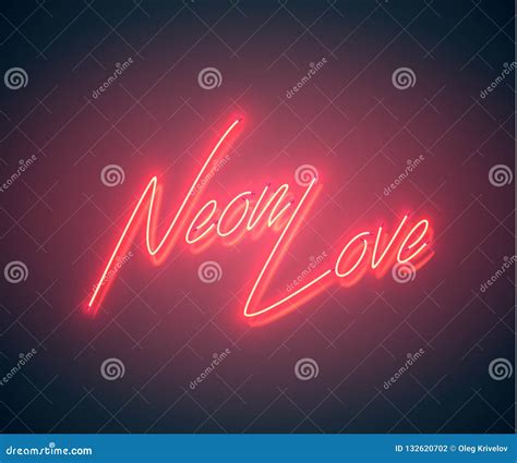 Neon Love Sign Stock Illustration Illustration Of Happy 132620702
