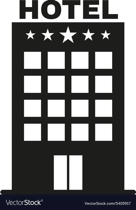 Hotel Icon Travel Symbol Flat Royalty Free Vector Image