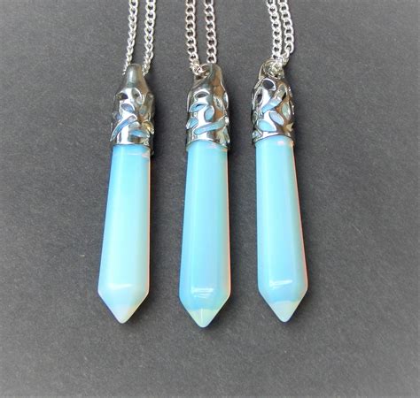 Opalite Crystal Necklace Opalite Crystal Pendulum Opalite Etsy