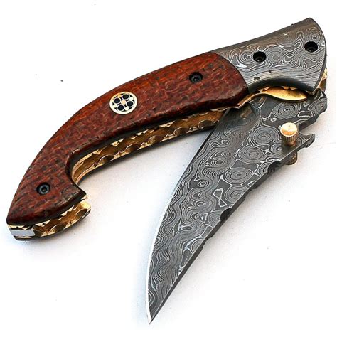 Folding Pocket Knives Handmade Damascus Steel Blade Knife 8731