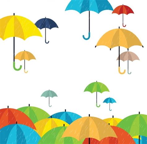 rainy background colorful umbrella icons decoration eps ai vector uidownload