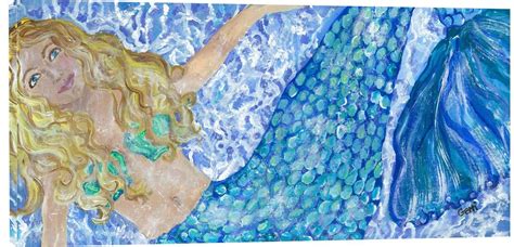 Merry Mermaid Giclee Canvas Art Large Canvas Giclee Canvas Art Art