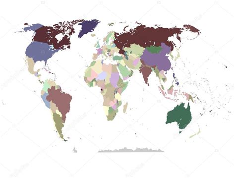 Peta Politik Dunia Stok Vektor Mertsalovvw
