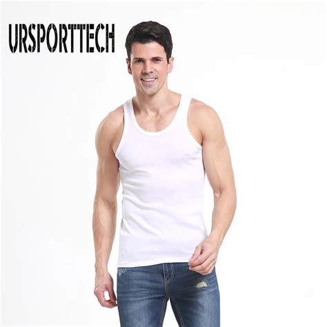 Ursporttech Brand Mens Sleeveless Vest Summer Cotton Male Tank Tops