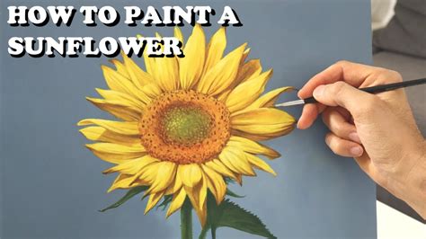How To Paint A Sunflower Realistic In Oil YouTube