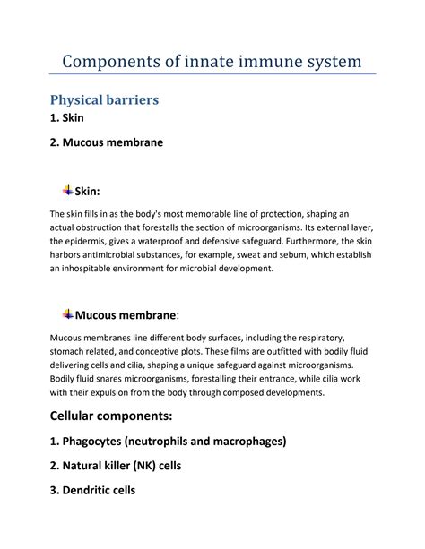 Solution Components Of Innate Immune System Studypool