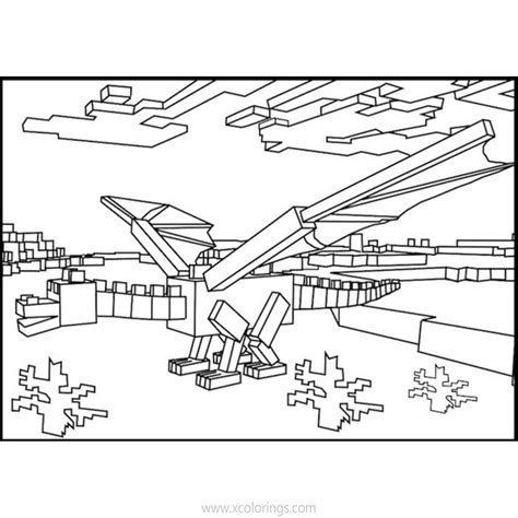 Ender Dragon The Dragon From Minecraft Coloring Page