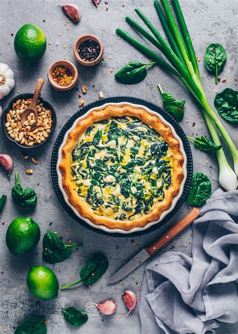 Spinach Quiche Eggless Dairy Free Easy Vegan Recipe