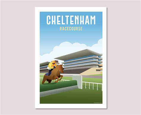 Cheltenham Racecourse Poster Gloucestershire Art Print Etsy Uk