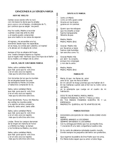 Canciones A La Virgen Maria María Madre De Jesús Amor
