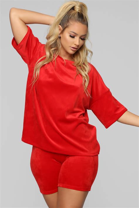Such A Softie Velour Set Red Fashion Fashion Nova Outfits Matching Sets Fashion