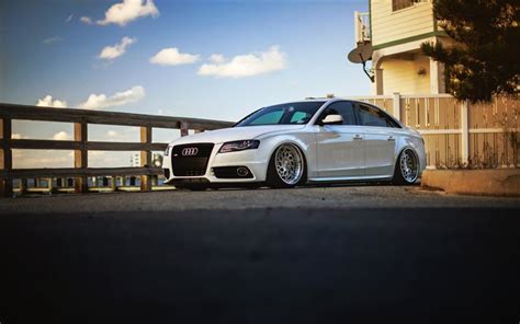 Download Audi A4 Tuning Stance Supercars White Audi Wallpapers For