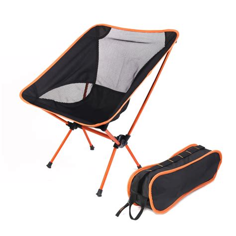 Chair One Compact Folding Camp Chair Black Orange Moon Chair 