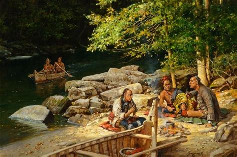 Artwork By Robert Griffing River Camp Made Of Oil On Canvas Native