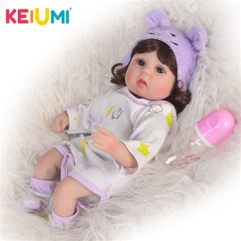 Keiumi Newest Curls Hair Reborn Baby Girl 43 Cm Realistic Silicone