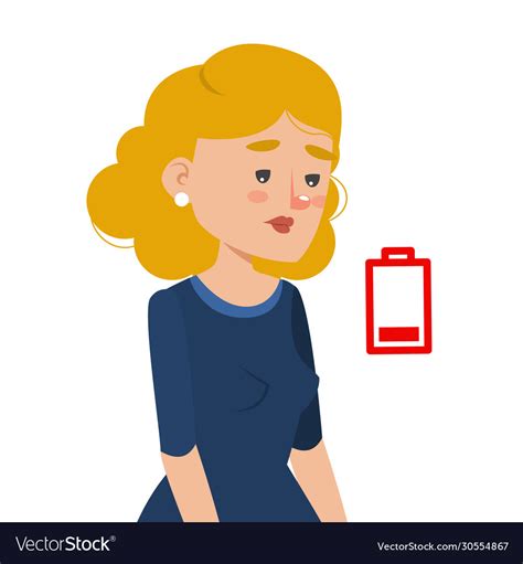 Portrait Tired Woman Isolated Fatigue Royalty Free Vector