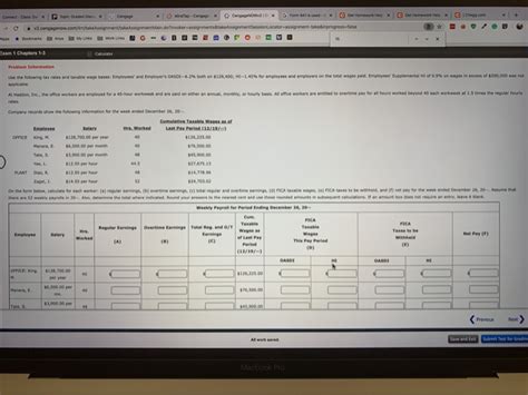 Use The Following Tax Rates And Taxable Wage Bases